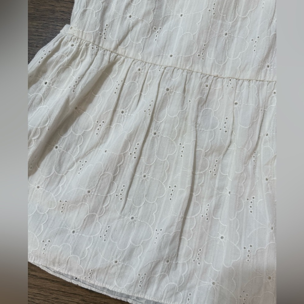 Madewell Embroidered Eyelet Button-Front Tiered Mini Dress-Size Medium - Picture 7 of 13